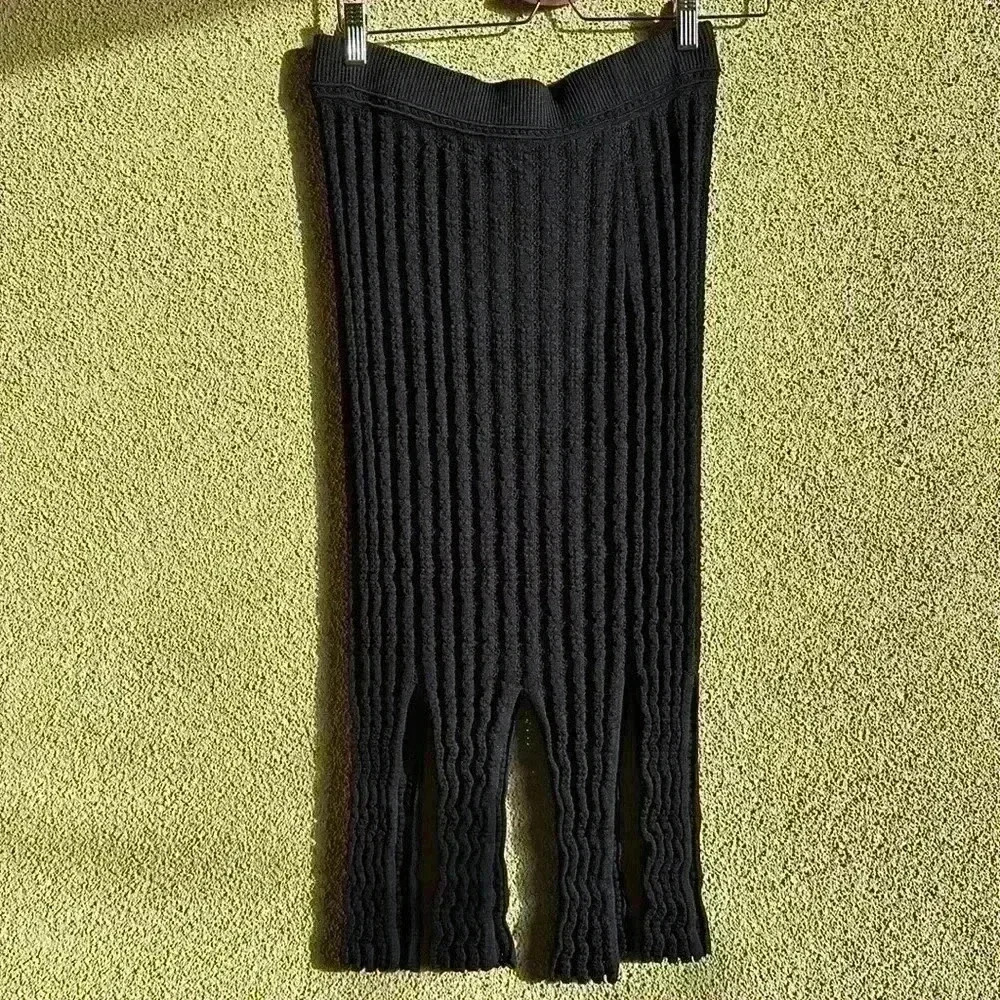 NEW Knit Pencil Skirt, Blue, L